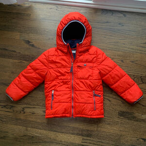 BOYS H&M PADDED REMOVABLE HOODED PUFFER ZIP JACKET WINTER Red size 6-7